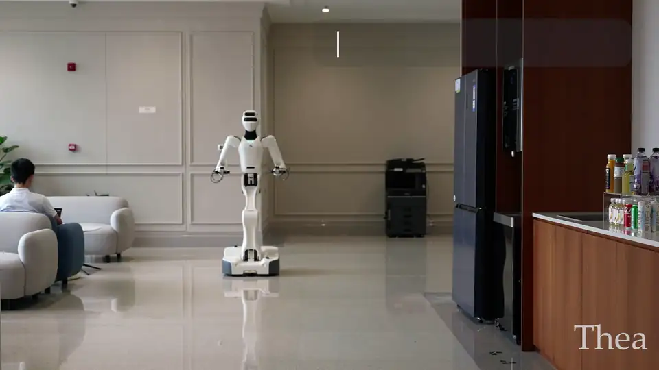 Thea humanoid robot operating in an indoor environment